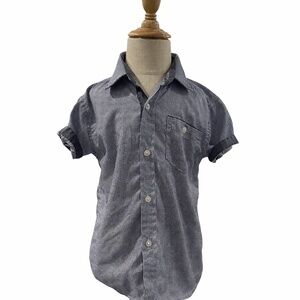 Truly Kids Boys Short Sleeve Button-Up Shirt – Size 4T – Blue & White Checkered